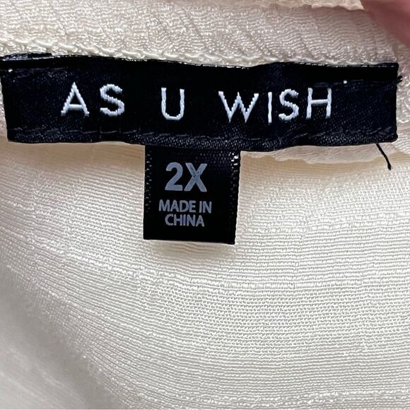 As U Wish Flutter Sleeve Pastel Colorblock Smocked Full Skirted Mini Dress 2X - Picture 6 of 8